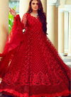 Red Colour Latest Fancy Wedding Wear Fancy Butterfly Net With Heavy Embroidery work Heavy Gown Collection R-256A